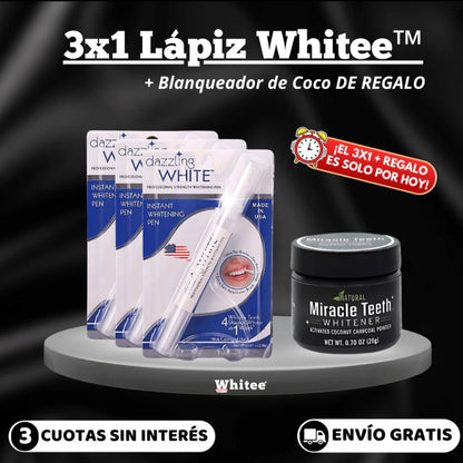 OFERTA 3x1 LÁPIZ BLANQUEADOR WHITE + BLANQUEADOR DE REGALO
